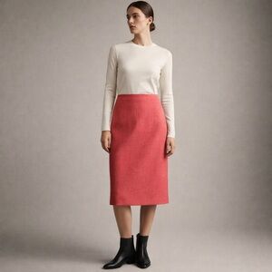 United Colors of Benetton Coral 100% Linen Pencil Skirt US 2/ IT 38 | NWOT